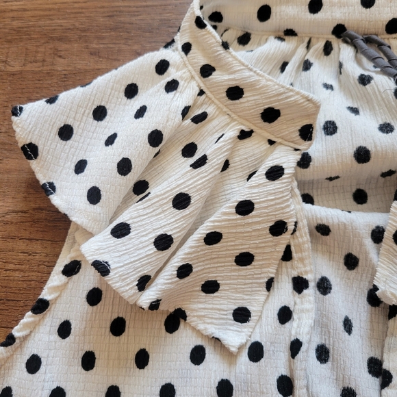 Anthropologie Ruffle Polka Dot Button Up Tank Top Blouse - Picture 12 of 15